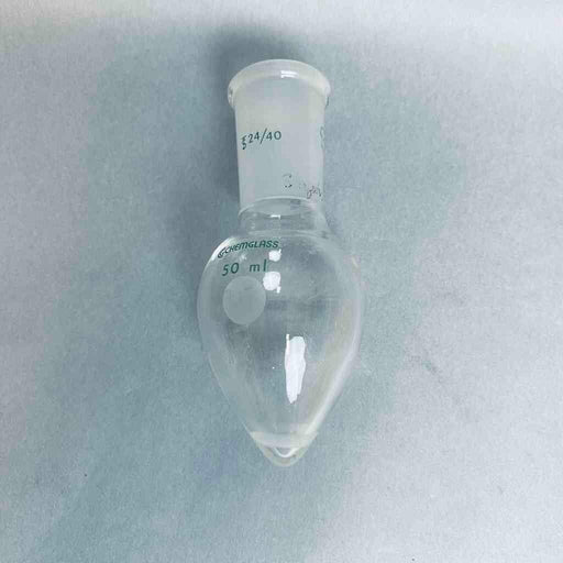 Chemglass Pear Shaped Flask 50 ml Heavy Wall 24/40 Outer Joint - Lot of 5 Flasks Jointed Glassware Chemglass