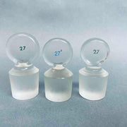 Chemglass Pennyhead Stopper #27 Solid Flask Length Lot of 3 Stoppers Jointed Glassware Chemglass