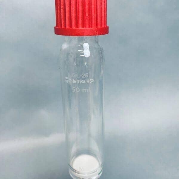 Chemglass Peptide Synthesis Vessel 50 ml 24/40 Joint GL 25 Medium Frit Glassware Chemglass