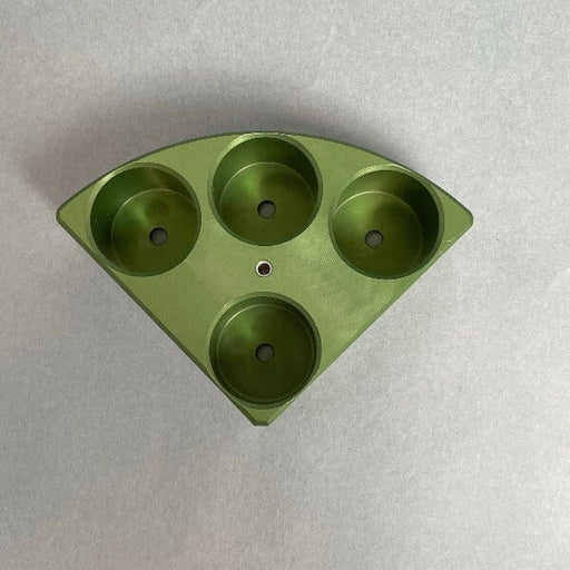 Chemglass Pie Wedge 4 Place for 30 ml Vials 28 x 73 mm Green Lab Equipment Chemglass