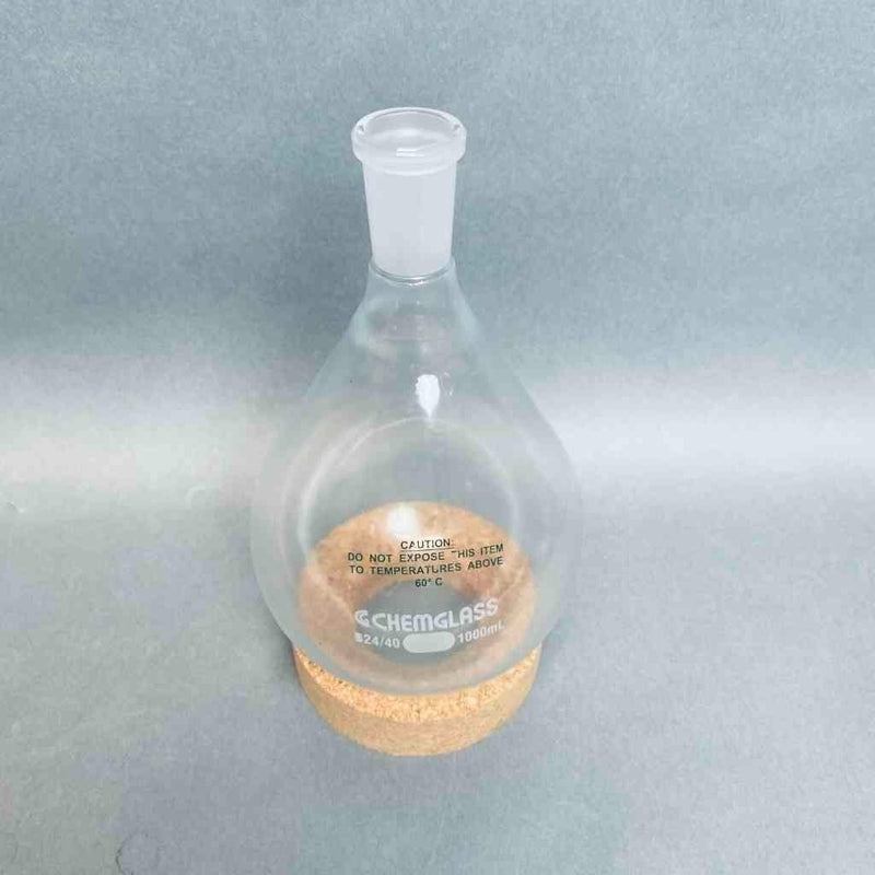 Chemglass Plastic Coated Recovery Flask 1000 ml Single Neck 24/40 STJ Jointed Glassware Chemglass
