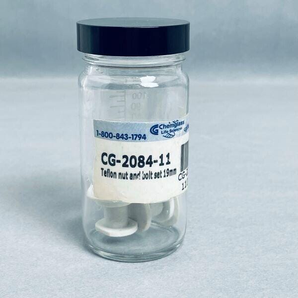 Chemglass PTFE Nut and Bolt Set for 19 mm Stirrer Shaft Total of 2 Sets Other Medical & Lab Equipment Chemglass