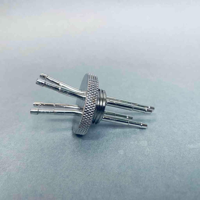 Chemglass Quad Port Adapter 1/8 in. Angled Hose Barb M18 for Bio Reactor Bioreactors & Fermenters Chemglass