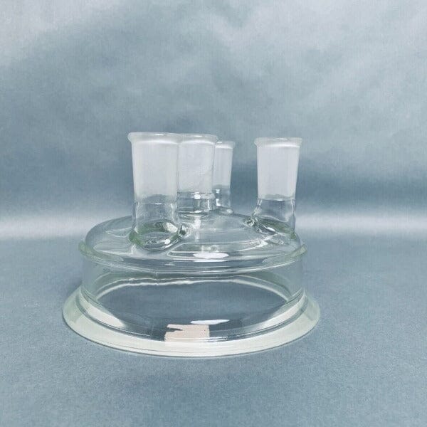 Chemglass Reaction Vessel Lid 4 Neck 24/40 Centered Necks 150 mm Schott Flange LC/MS/GC Chemglass