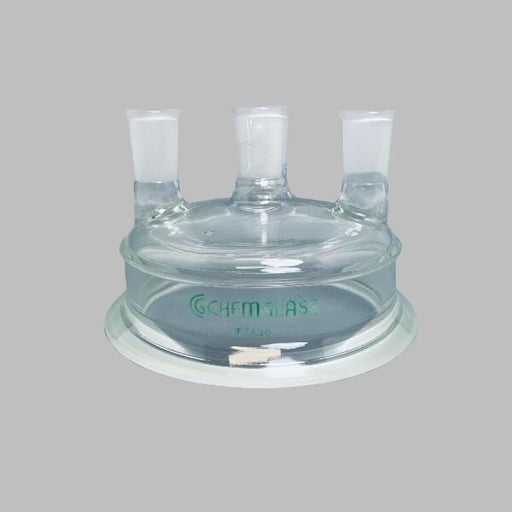 Chemglass Reaction Vessel Lid 4 Neck 24/40 Centered Necks 150 mm Schott Flange LC/MS/GC Chemglass