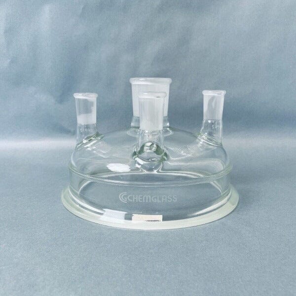 Chemglass Reaction Vessel Lid 5 Neck 45/50 Centered Neck 200 mm Schott Flange Glassware Chemglass