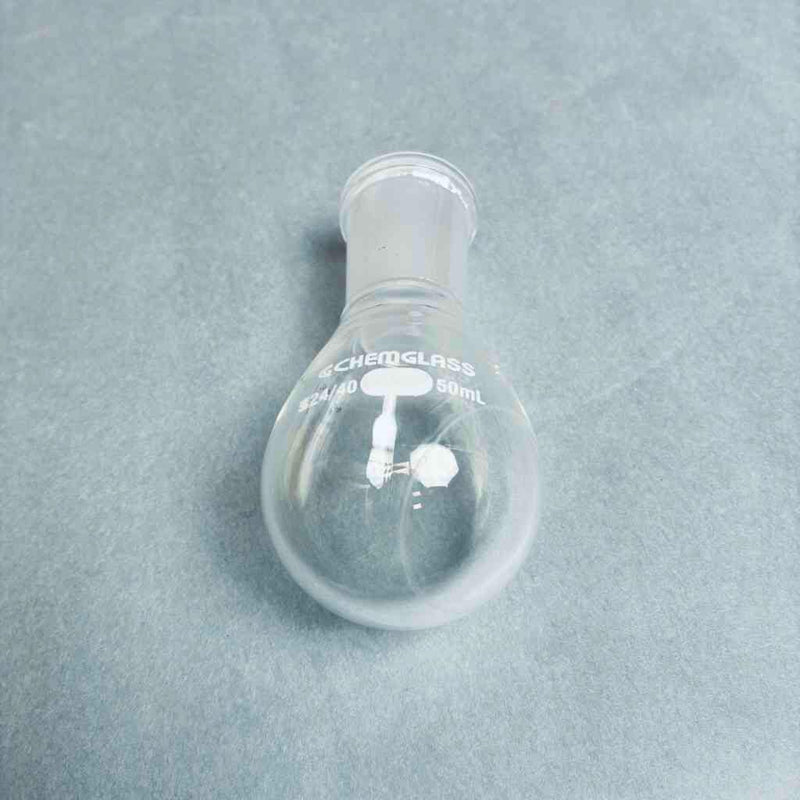 Chemglass Recovery Flask 50 ml Heavy Wall 24/40 Outer Joint - Lot of 5 Flasks Lab Flasks Chemglass