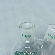 Chemglass Round Bottom Flask 100 ml 2-Neck CN-14/20 SN-14/20 - Lot of 5 Flasks Jointed Glassware Chemglass
