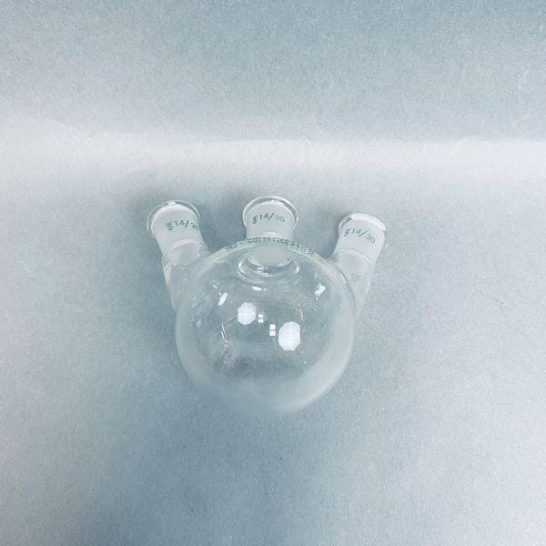 Chemglass Round Bottom Flask 100 ml 3 Neck Angled 24/40 Joints Jointed Glassware Chemglass