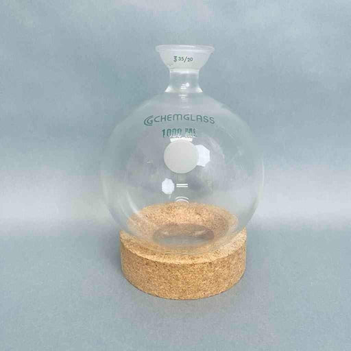 Chemglass Round Bottom Flask 1000 ml Heavy Wall 35/20 Socket Joint Jointed Glassware Chemglass