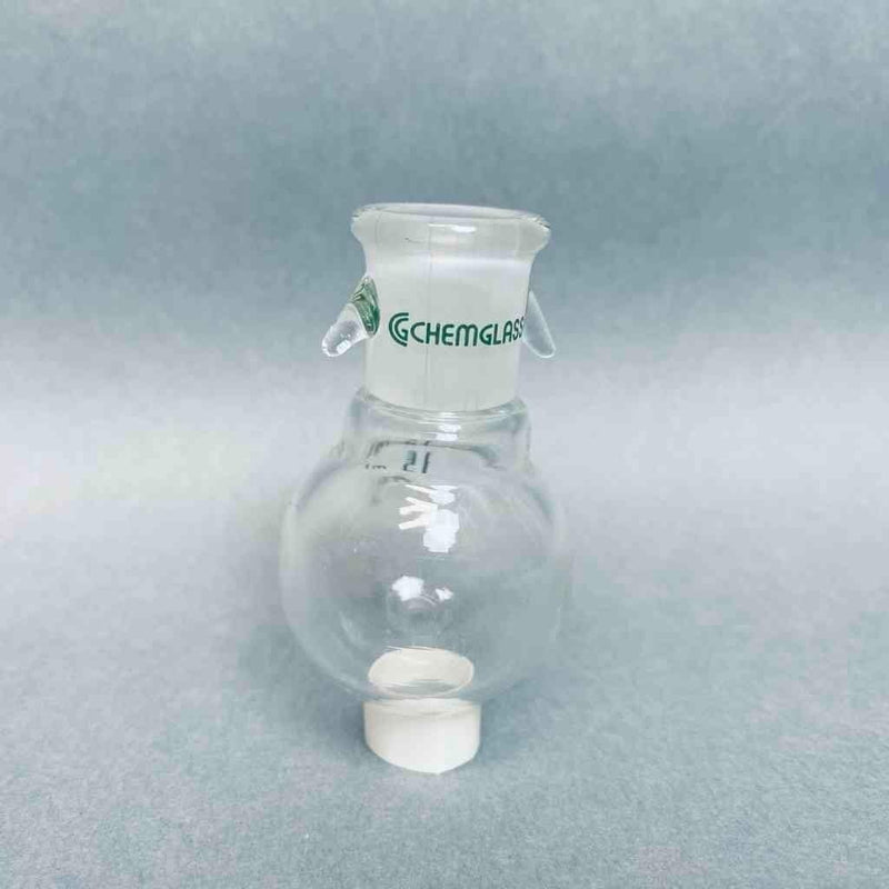 Chemglass Round Bottom Flask 15 ml 14/20 Outer Joint with Hooks - Lot of 7 Jointed Glassware Chemglass