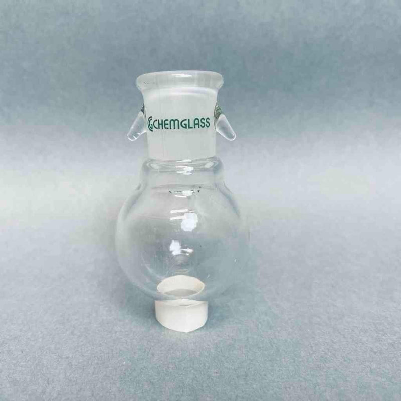 Chemglass Round Bottom Flask 15 ml 14/20 Outer Joint with Hooks - Lot of 7 Jointed Glassware Chemglass