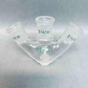 Chemglass Round Bottom Flask 15 ml Heavy Wall 3-Neck 14/20 Joints Angled Jointed Glassware Chemglass