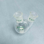 Chemglass Round Bottom Flask 2 Neck 25 ml 14/20 Outer Joints Lot of 2 Flasks Jointed Glassware Chemglass