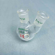 Chemglass Round Bottom Flask 2 Neck 25 ml 14/20 Outer Joints Lot of 2 Flasks Jointed Glassware Chemglass