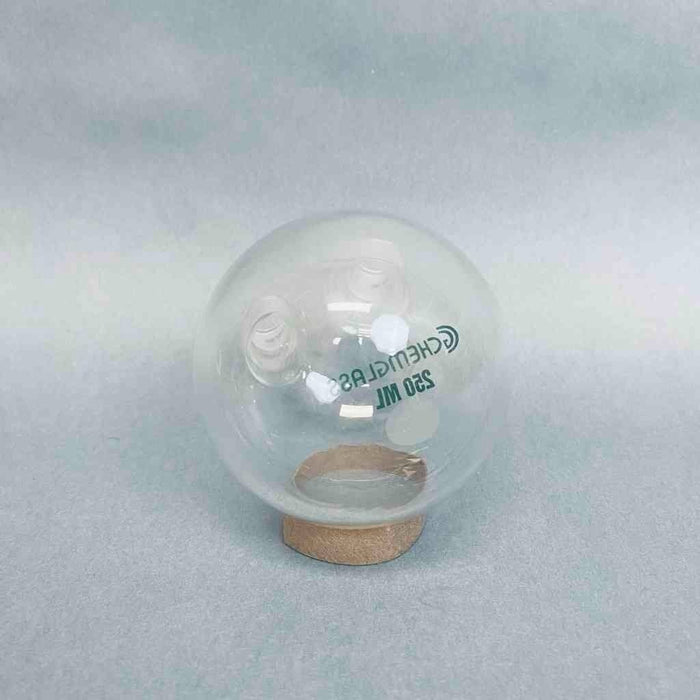 Chemglass Round Bottom Flask 2 Neck 250 ml 14/20 Joints Angled Neck Jointed Glassware Chemglass