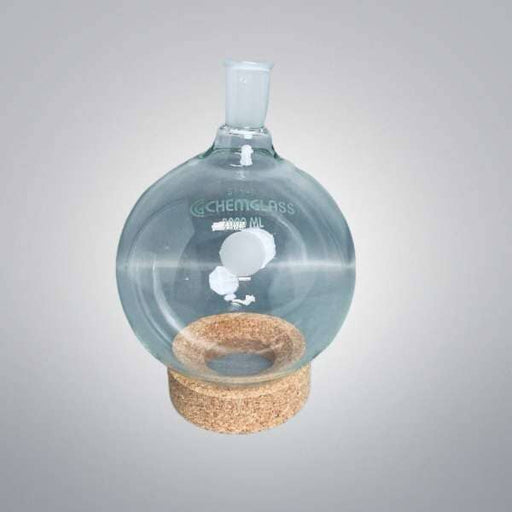 Chemglass Round Bottom Flask 2000 ml Single Neck 24/40 Outer Joint Glassware Chemglass