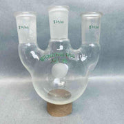 Chemglass Round Bottom Flask 250 ml 3-Neck 24/40 Joints Vertical Jointed Glassware Chemglass