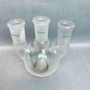 Chemglass Round Bottom Flask 250 ml 3-Neck 24/40 Joints Vertical Jointed Glassware Chemglass