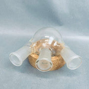 Chemglass Round Bottom Flask 250 ml 3 Neck Angled 24/40 Joints Jointed Glassware Chemglass