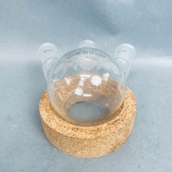 Chemglass Round Bottom Flask 250 ml 3 Neck Angled 24/40 Joints Jointed Glassware Chemglass