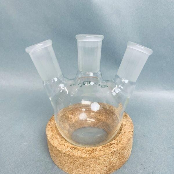 Chemglass Round Bottom Flask 250 ml 3 Neck Angled 24/40 Joints Jointed Glassware Chemglass