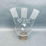 Chemglass Round Bottom Flask 250 ml Heavy Wall 3-Neck 24/40 Joints Lot of 2 Flasks Jointed Glassware Chemglass