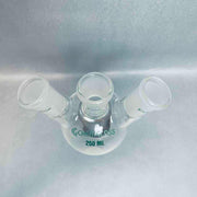 Chemglass Round Bottom Flask 250 ml Heavy Wall 3-Neck 24/40 Joints Lot of 2 Flasks Jointed Glassware Chemglass