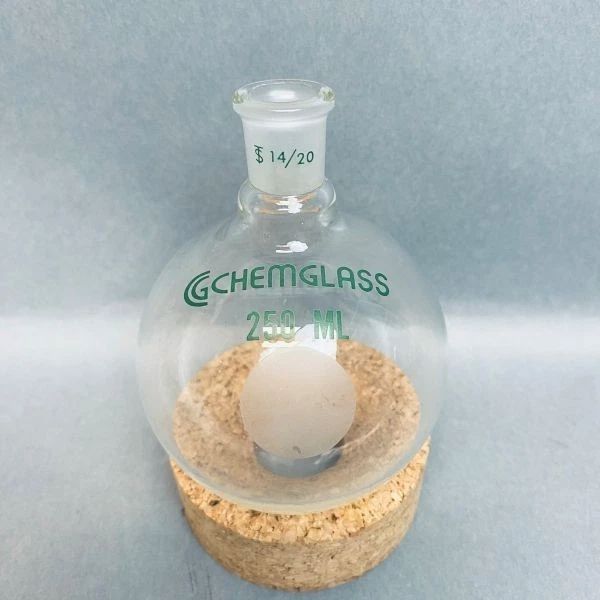 Chemglass Round Bottom Flask 250 ml Single Neck 14/20 Joint - Lot of 4 Flasks Jointed Glassware Chemglass