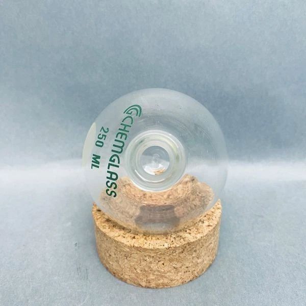 Chemglass Round Bottom Flask 250 ml Single Neck 14/20 Joint - Lot of 4 Flasks Jointed Glassware Chemglass