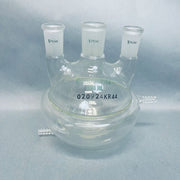 Chemglass Round Bottom Flask 3 Neck 1000 ml 29/42 CN 24/40 SN Half Jacketed Jointed Glassware Chemglass