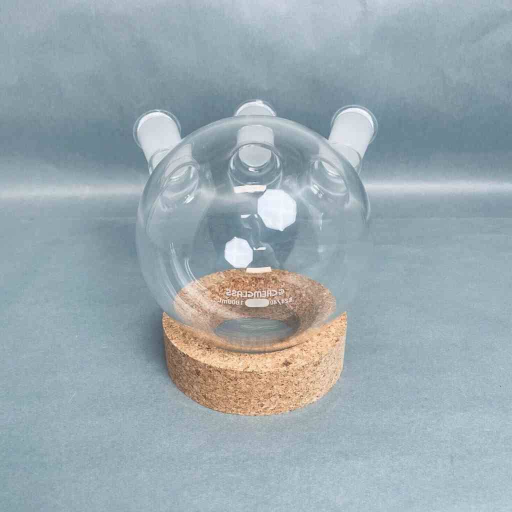 Chemglass Round Bottom Flask 3 Neck 1000 ml Angled with 24/40 Joints ...