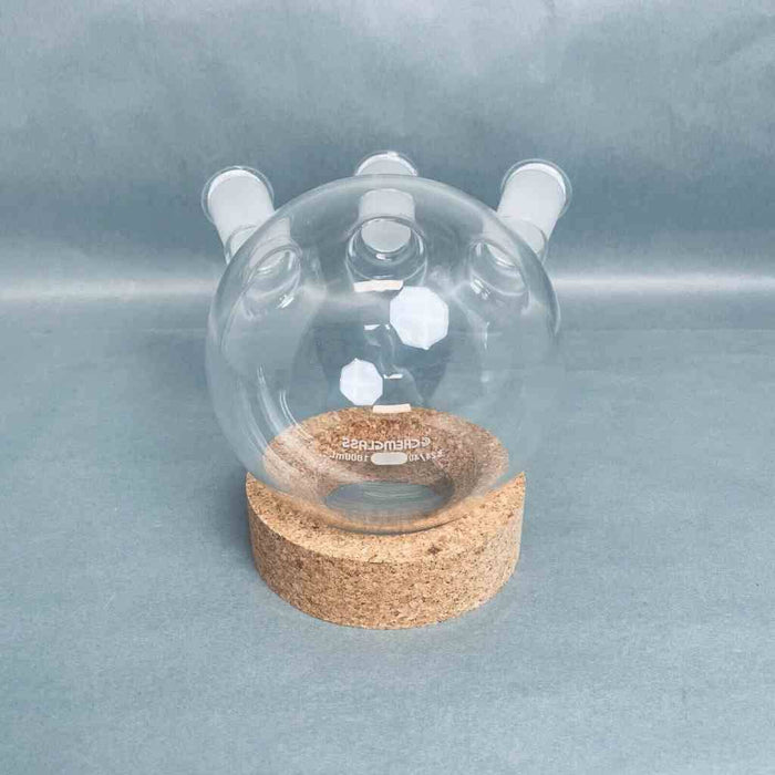 Chemglass Round Bottom Flask 3 Neck 1000 ml Angled with 24/40 Joints Jointed Glassware Chemglass