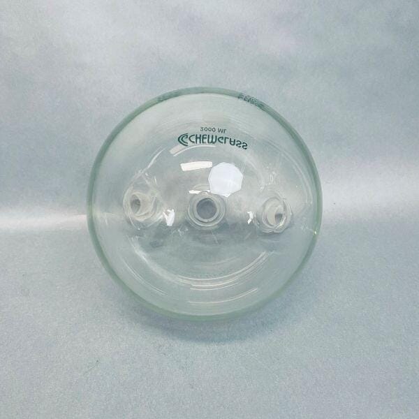 Chemglass Round Bottom Flask 3 Neck 2000 ml with 24/40 Joints Angled Glassware Chemglass