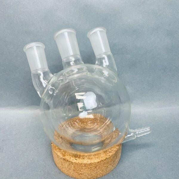 Chemglass Round Bottom Flask 3 Neck 29/42 CN 24/40 SN Heavy Wall 500mL Jacketed Jointed Glassware Chemglass