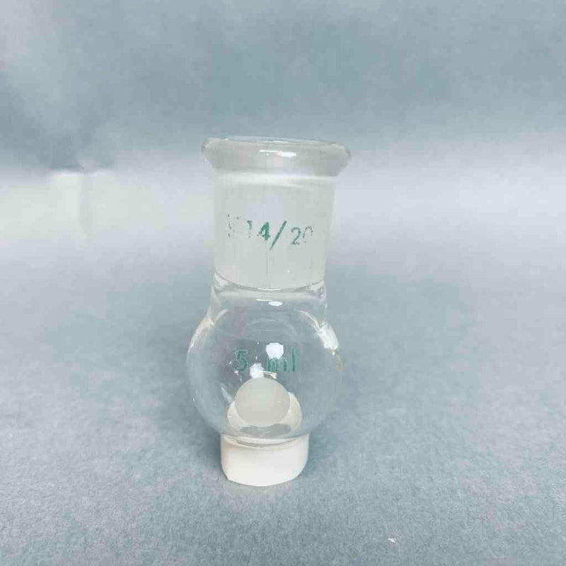 Chemglass Round Bottom Flask 5 ml Heavy Wall 14/20 Outer Joint - Lot of 7 Jointed Glassware Chemglass