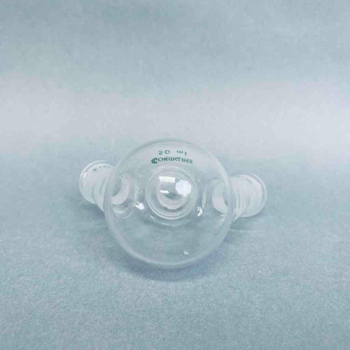 Chemglass Round Bottom Flask 50 ml 3 Neck Angled with 14/20 Joints Lot of 2 Flasks Jointed Glassware Chemglass