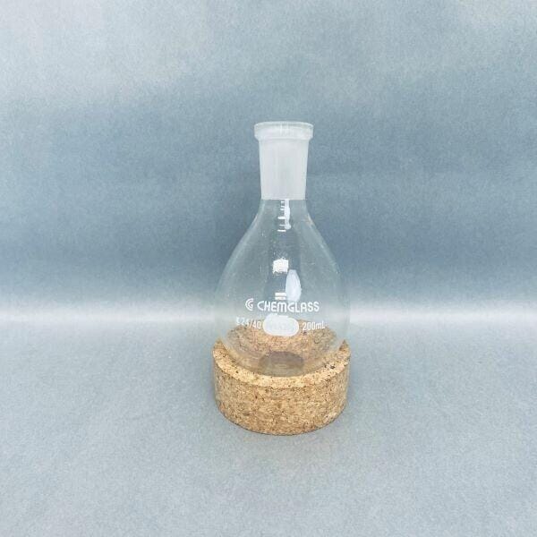 Chemglass Round Bottom Flask Borosilicate 200 ml 24/40 Opening Lab Flasks Chemglass