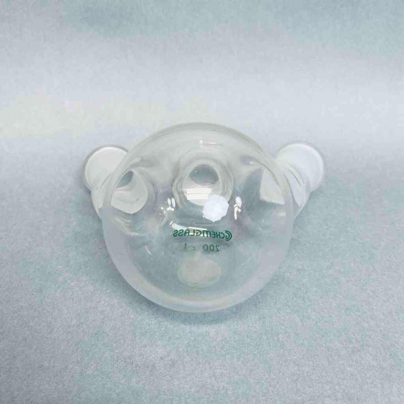 Chemglass Round Bottom Flask Heavy Wall 200 ml Angled 24/40 Joints Jointed Glassware Chemglass