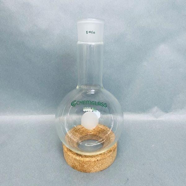 Chemglass Round Bottom Flask Long Neck 1000 ml 40/35 Joint Jointed Glassware Chemglass