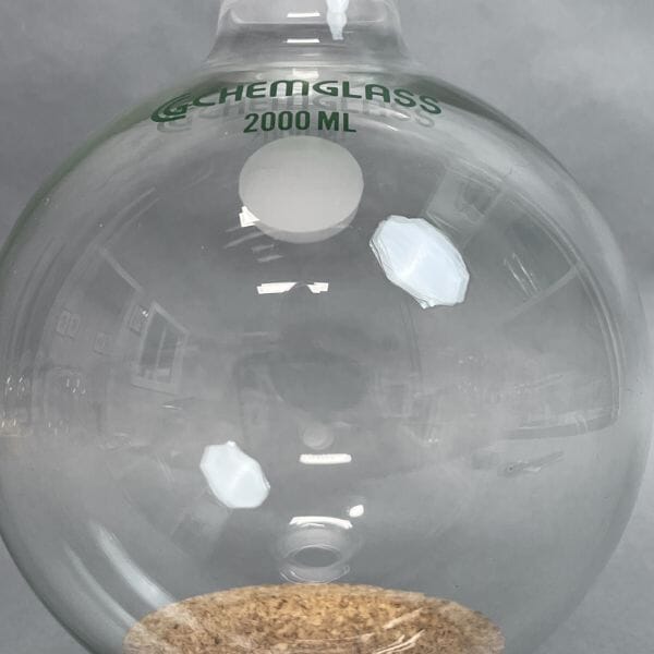Chemglass Round Bottom Flask Single Neck 2000 ml with 45/50 Joint Glassware Chemglass