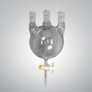 Chemglass Round Bottom Flask Three Neck 1000 ml with Stopcock Glassware Chemglass