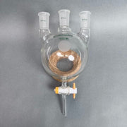 Chemglass Round Bottom Flask Three Neck 1000 ml with Stopcock Glassware Chemglass