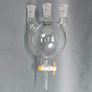 Chemglass Round Bottom Flask Three Neck 1000 ml with Stopcock Glassware Chemglass