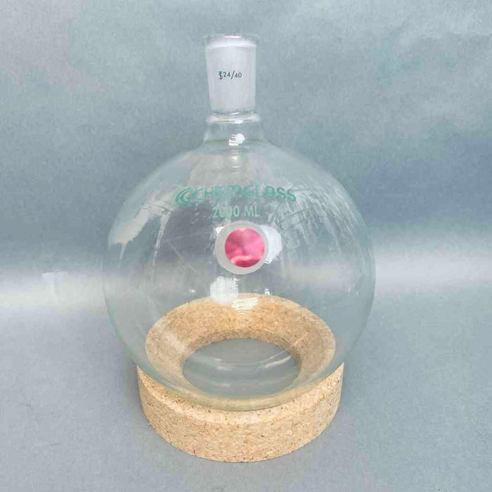 Chemglass Round Bottom Flasks 2000 ml Single Neck 24/40 Outer Joint Glassware Chemglass