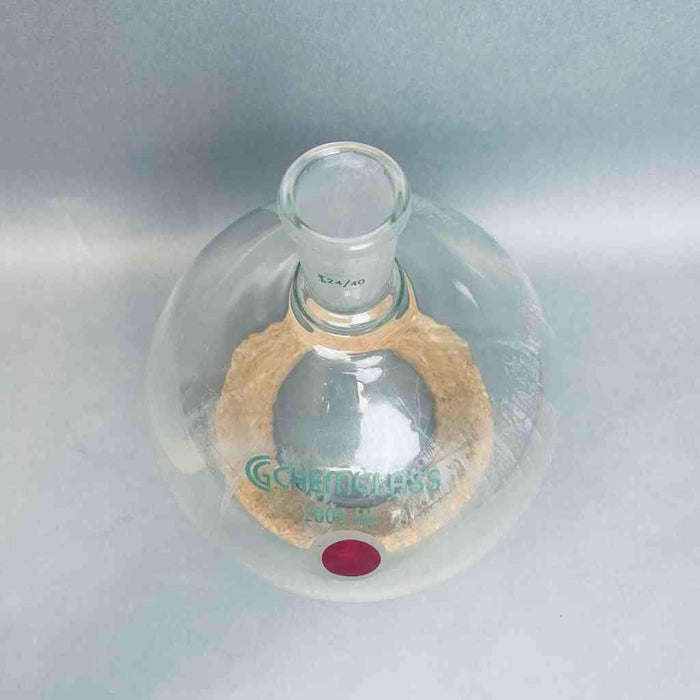 Chemglass Round Bottom Flasks 2000 ml Single Neck 24/40 Outer Joint Glassware Chemglass