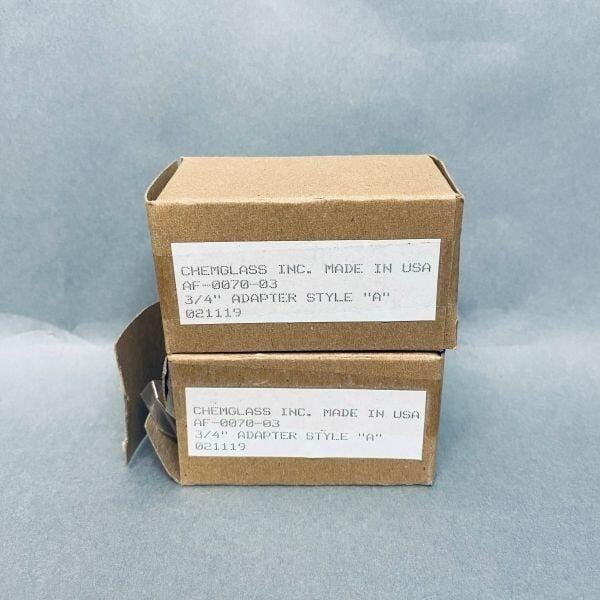 Chemglass Schlenk Airfree Adapter Style A 15 mm O-Ring Joint 3/4 in. OD Lot of 2 Glassware Chemglass
