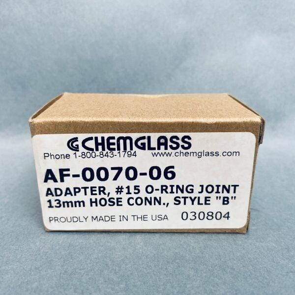 Chemglass Schlenk Airfree Adapter Style B 15 mm O-Ring Joint 11 mm Barb Lot of 2 Jointed Glassware Chemglass