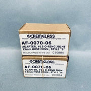 Chemglass Schlenk Airfree Adapter Style B 15 mm O-Ring Joint 11 mm Barb Lot of 2 Jointed Glassware Chemglass