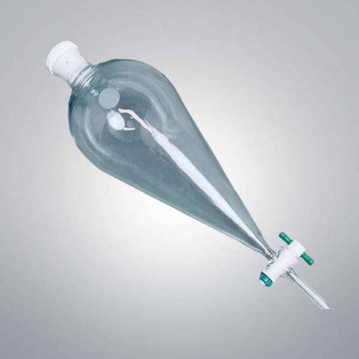 Chemglass Separatory Funnel Squibb 2 L with PTFE Stopcock and #38 Stopper Glassware Chemglass